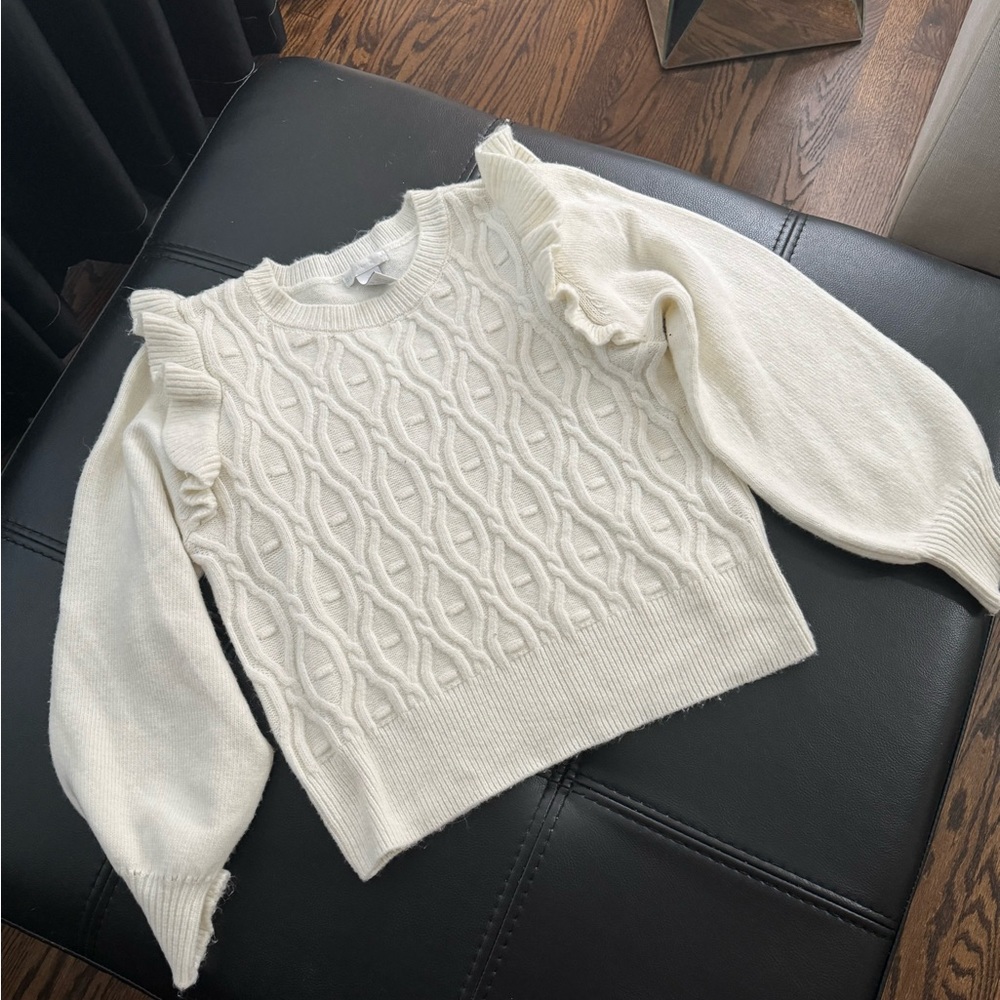 EUC Design History cream sweater